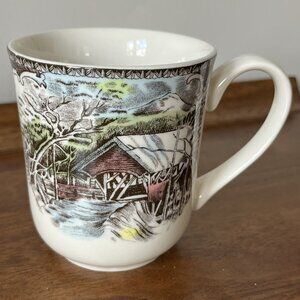Johnson Bro Brothers "The Friendly Village" Covered Bridge Mug Microwave Safe